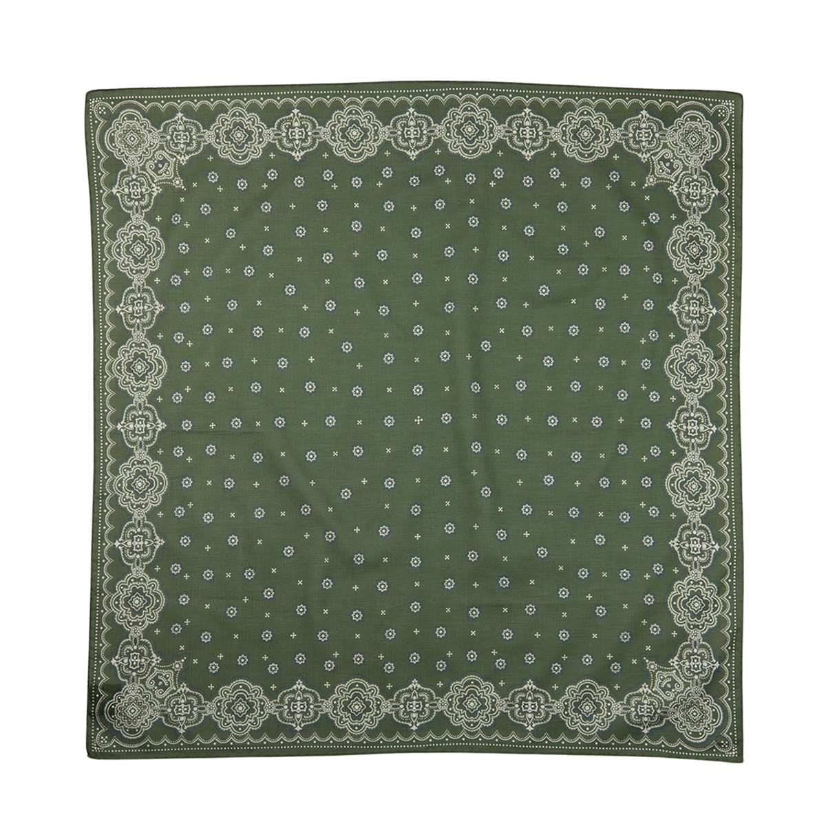 Amanda Christensen  Olive Green Medallion Printed Cotton Bandana – Baltzar