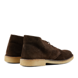 A pair of Astorflex Dark Chestnut Suede Driftflex unlined boots with crepe soles.