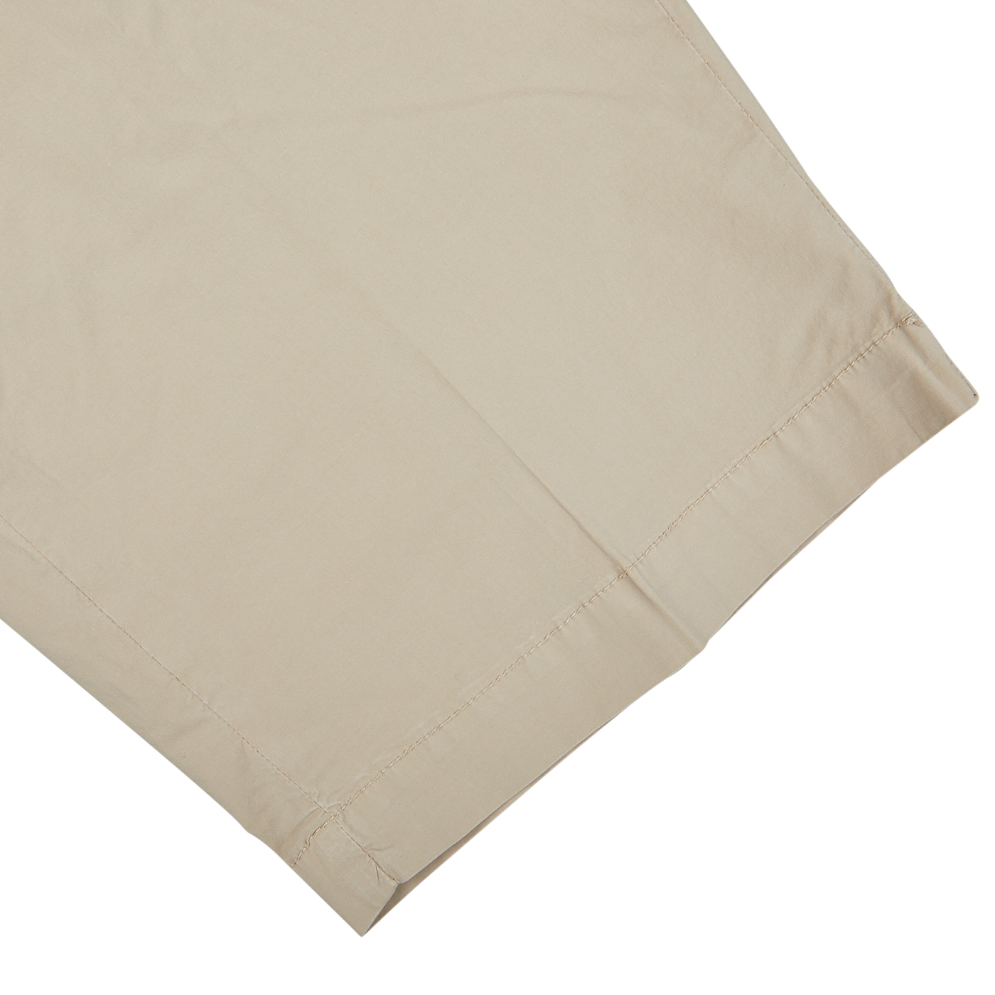 Beige cotton drawstring Malibu shorts with a folded hem on a white background by Briglia.