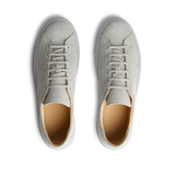 A pair of Steel Grey Suede Leather Racquet Sr sneakers with white soles by CQP.