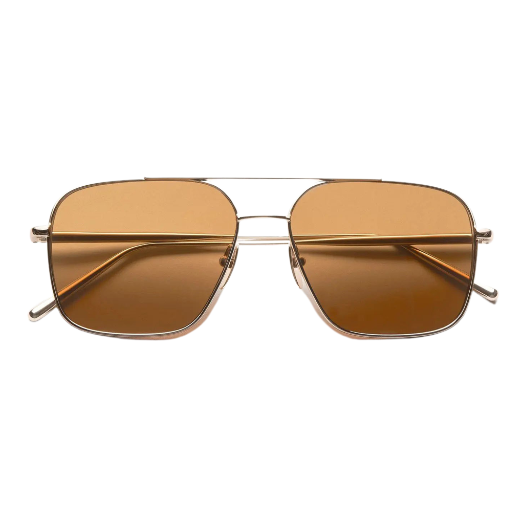A pair of Steel Aviator Brown Lenses Sunglasses 56mm from the Chimi collection on a white background.