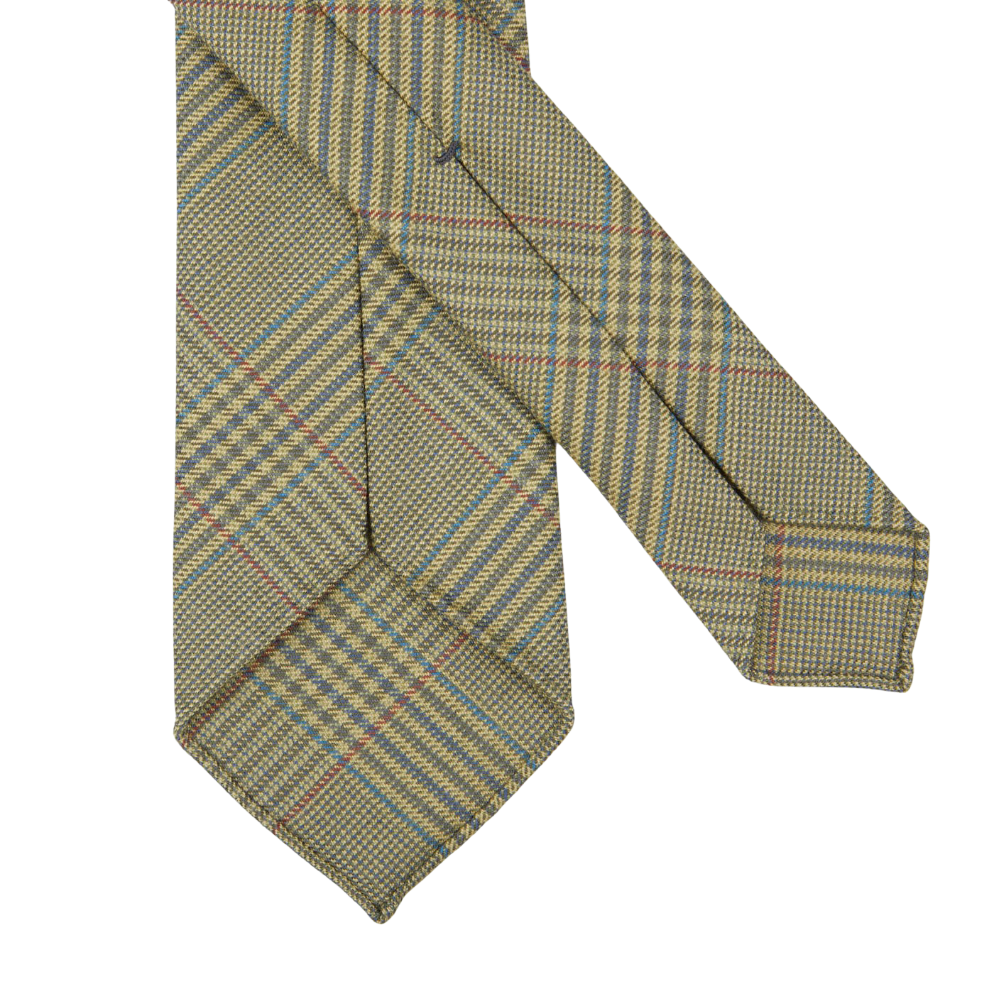 Dreaming of Monday Green Checked 7-Fold Vintage French Wool Tie Back