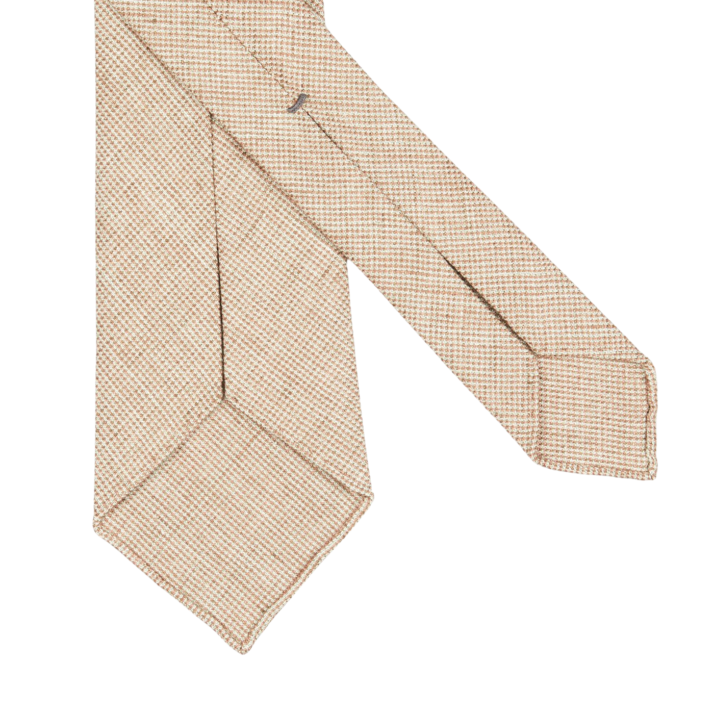 A handmade Beige Melange 7-Fold French Linen Tie made by Dreaming Of Monday, showcased against a clean white background.