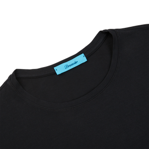 This Black Ice Cotton LS T-Shirt from Drumohr features a blue label on the back.