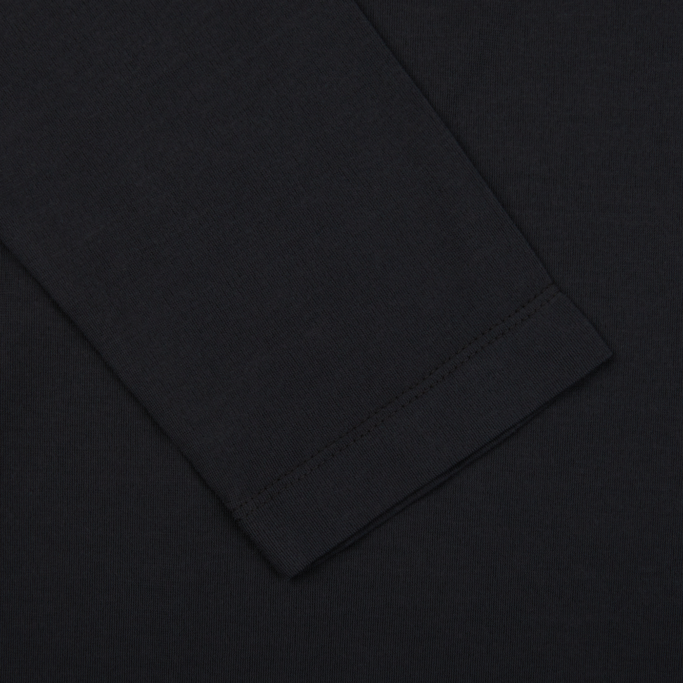 A close-up of a Drumohr Black Ice Cotton LS T-Shirt from Italy.