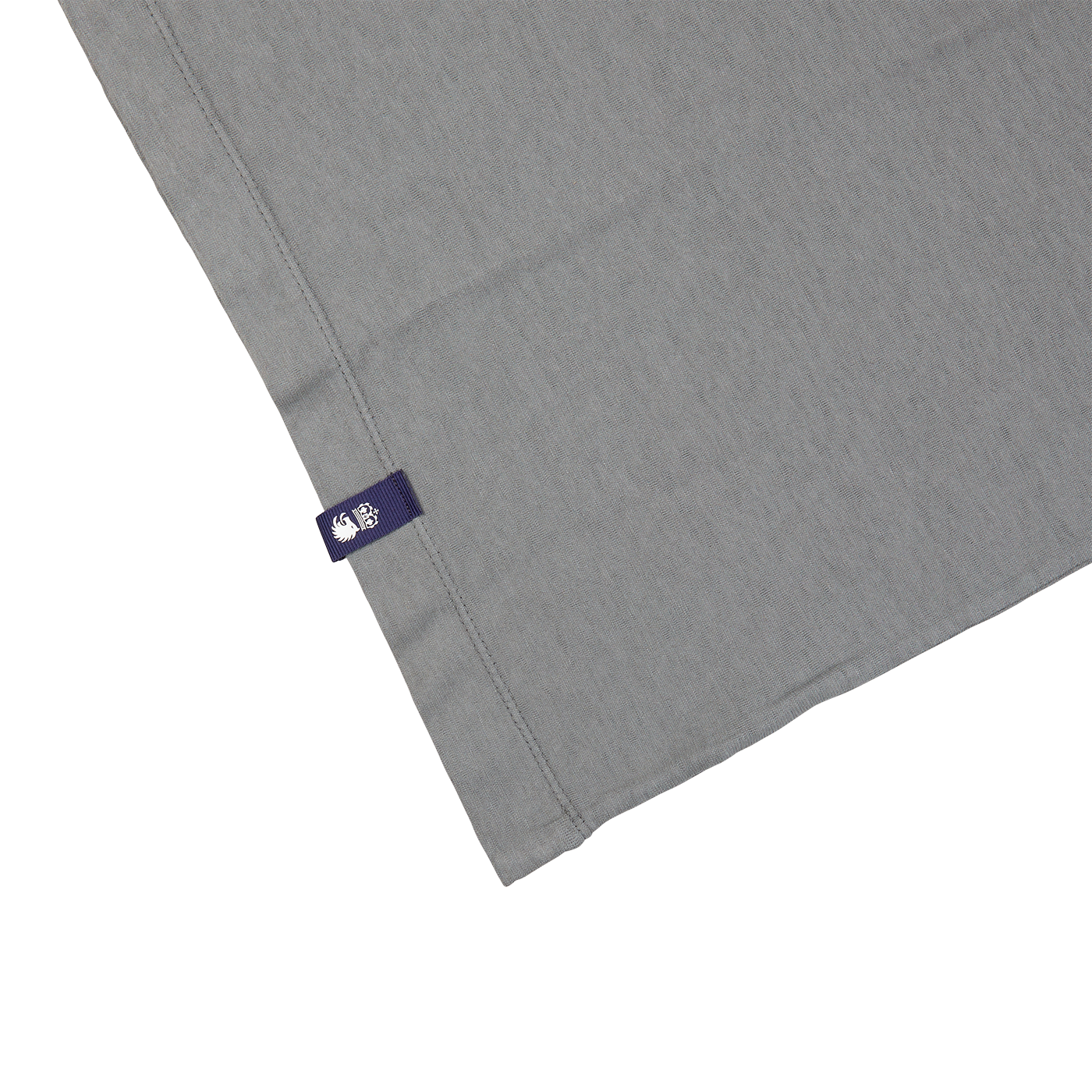 A Steel Grey Cotton Linen T-Shirt with a purple label from Italy by Drumohr.