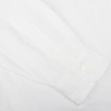 A close up image of a Far East Manufacturing White Cotton Oxford BD Regular Shirt.