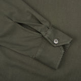 Fedeli Dark Green Organic Cotton Polo Shirt Cuff