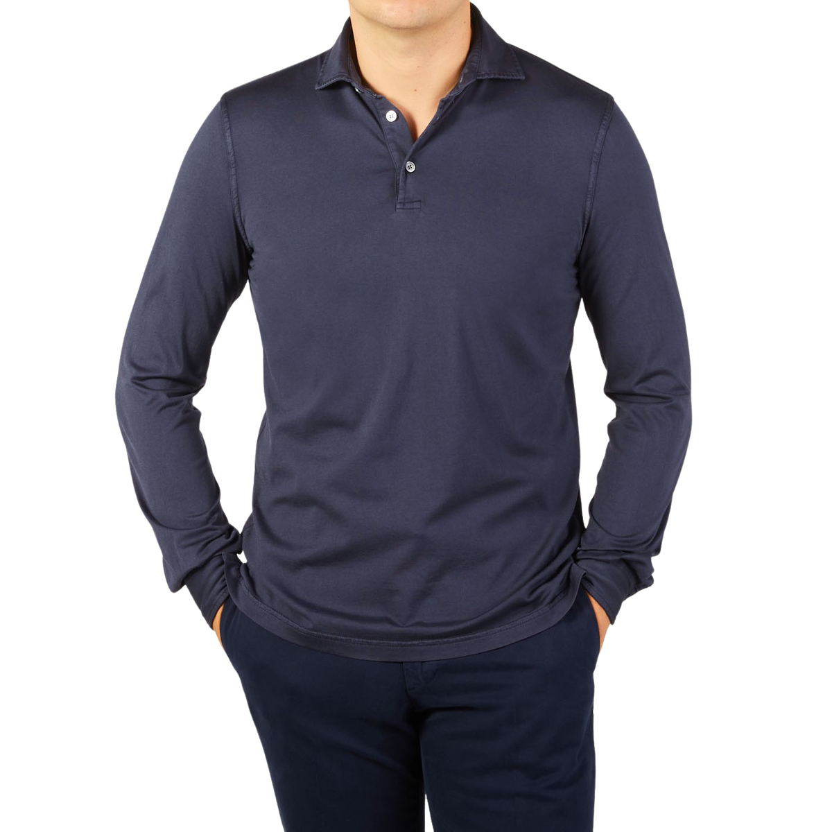 BONDELID BRANDON POLO SHIRT - Long sleeved top - navy stripe/blue