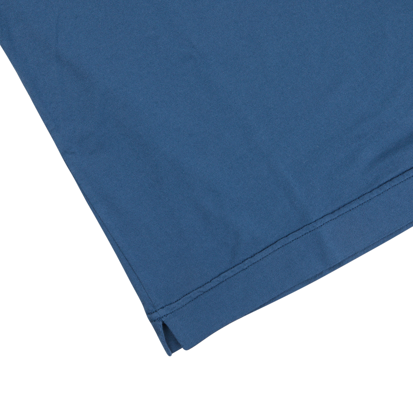 A luxury Indigo Blue Organic Cotton T-shirt by Fedeli on a white surface.