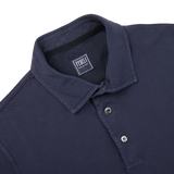 The Washed Navy Cotton Pique Polo Shirt by Fedeli.