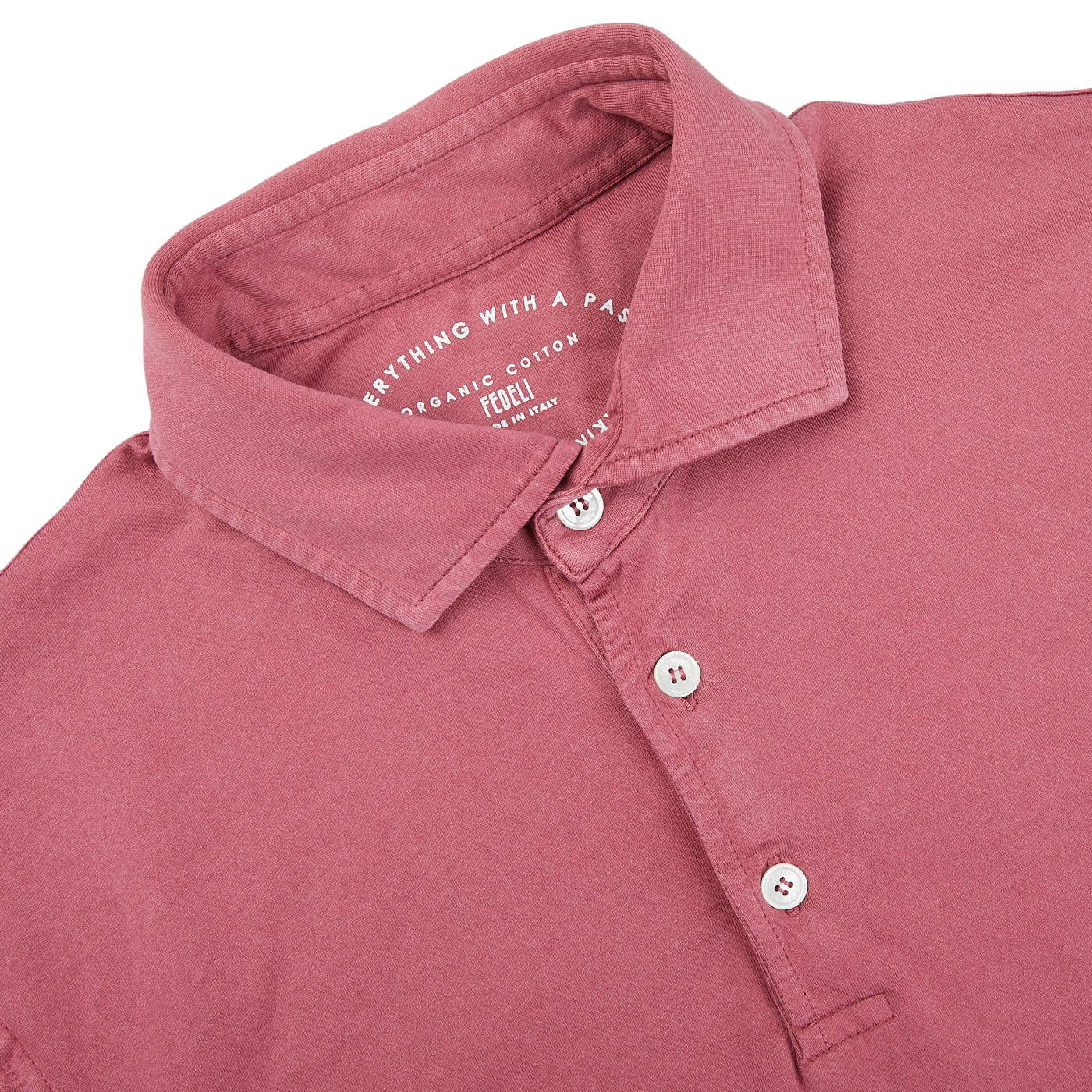 The Fedeli luxury casual-wear specialist's Washed Raspberry Organic Cotton Polo Shirt.