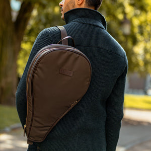 Felisi Dark Brown Nylon Leather Padel Bag Model1