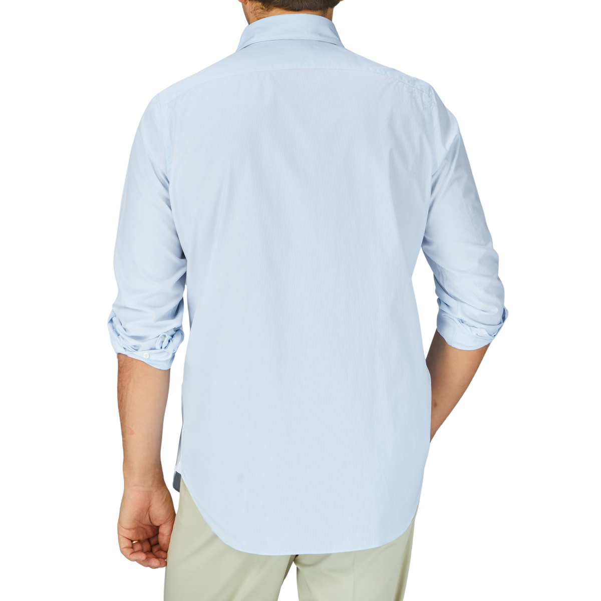 Blue Striped Cotton Seersucker Shirt