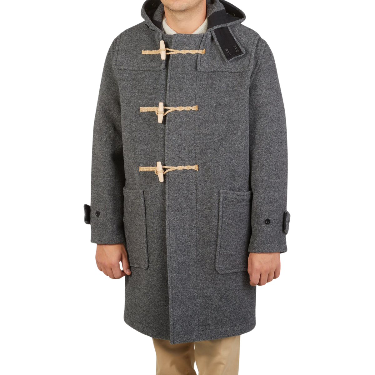 Gloverall | Grey Melange Wool Monty Duffle Coat – Baltzar