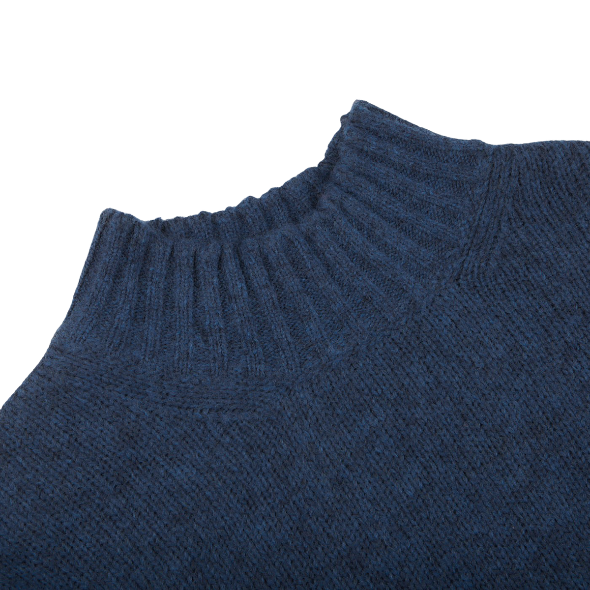 Gran Sasso | Blue Wool Blend Mock Neck Sweater – Baltzar