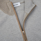 Gran Sasso Light Grey Wool Cashmere Zip Cardigan Open1