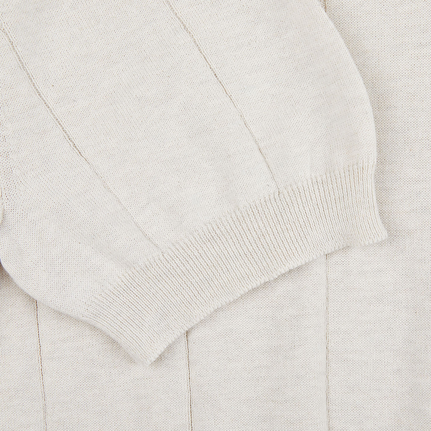 A close up image of a Cream Cotton Capri Collar Polo Shirt by Gran Sasso.