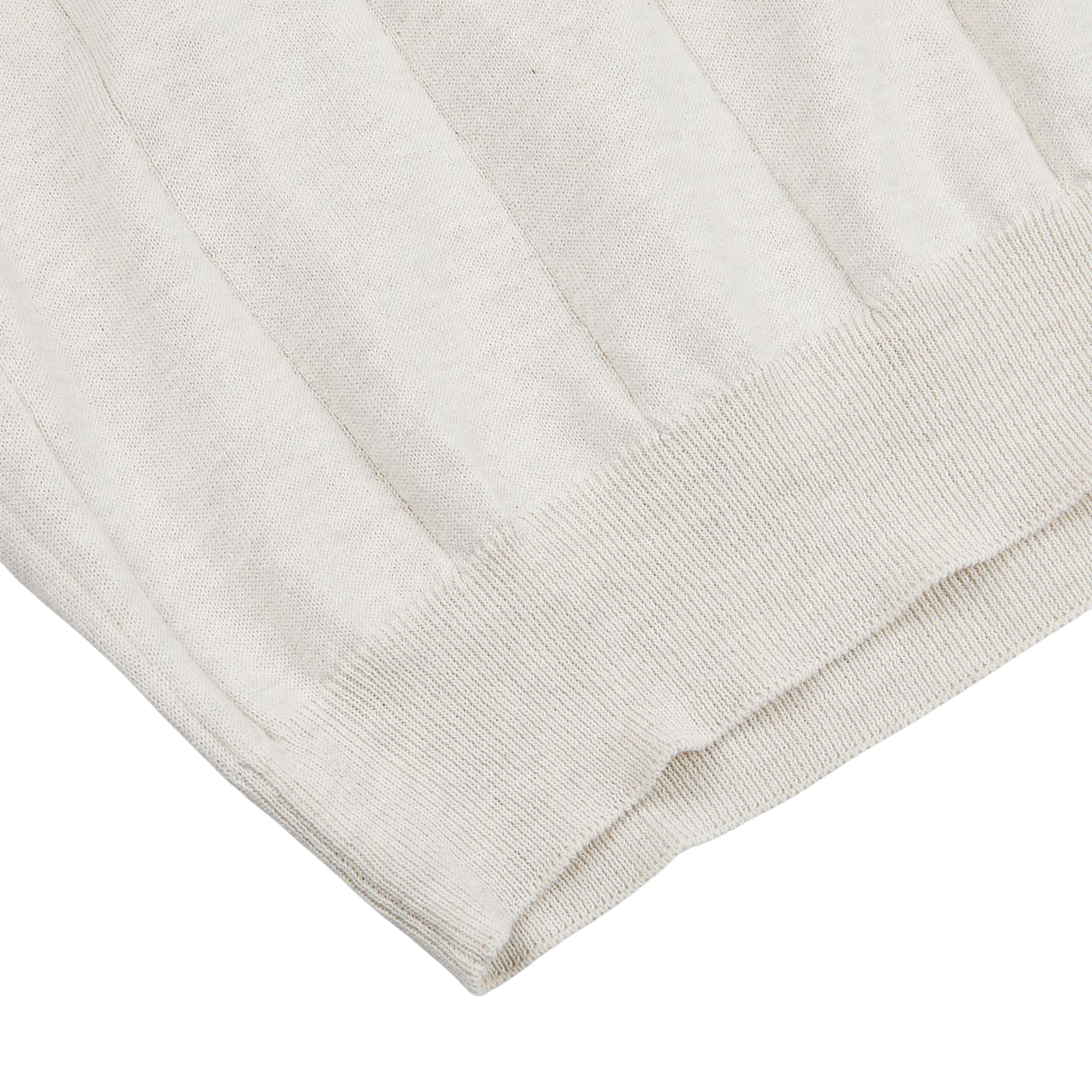 A close up of a cream-colored Gran Sasso Cream Cotton Capri Collar Polo Shirt.