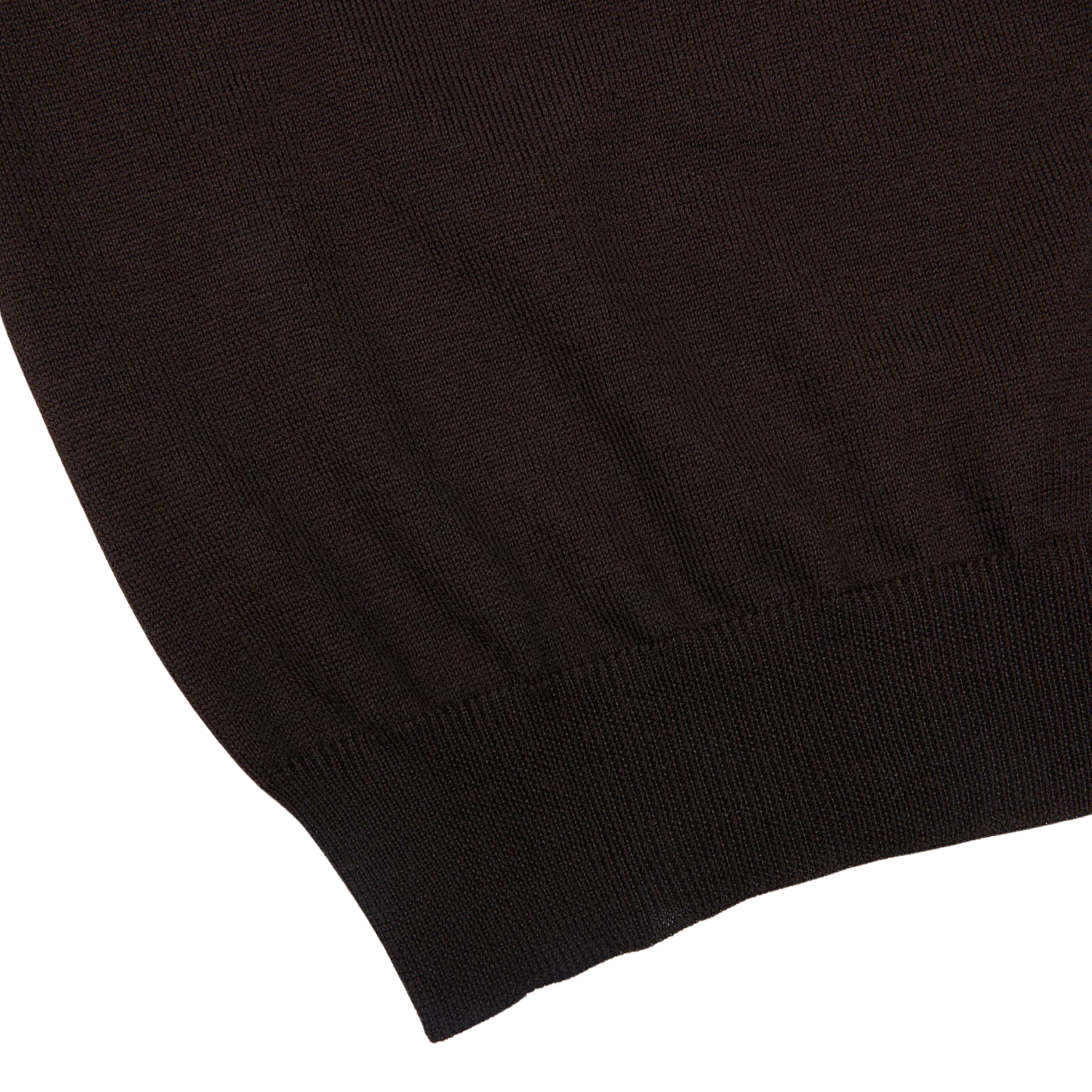 A close up of a Gran Sasso Brown Merino Wool One-Piece Collar Polo Shirt.