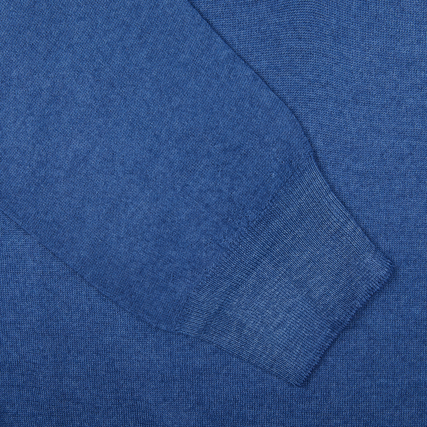 A close up of a Gran Sasso Indigo Blue Vintage Merino Wool 1/4 Zip Sweater.