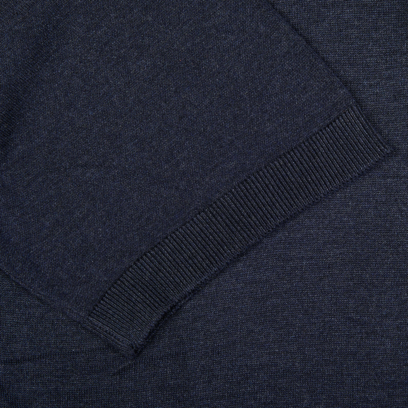 A close up of a Gran Sasso Navy Blue Knitted Silk Polo Shirt.