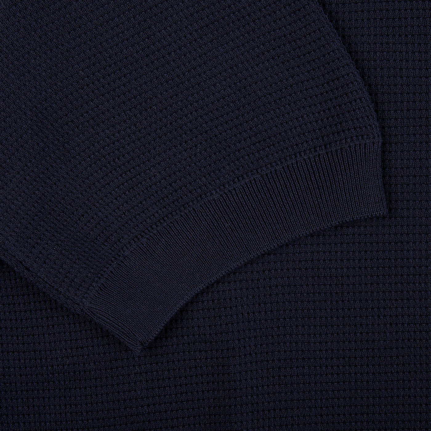 A close up image of a Gran Sasso navy Fresh Cotton Contrast Collar Polo Shirt.