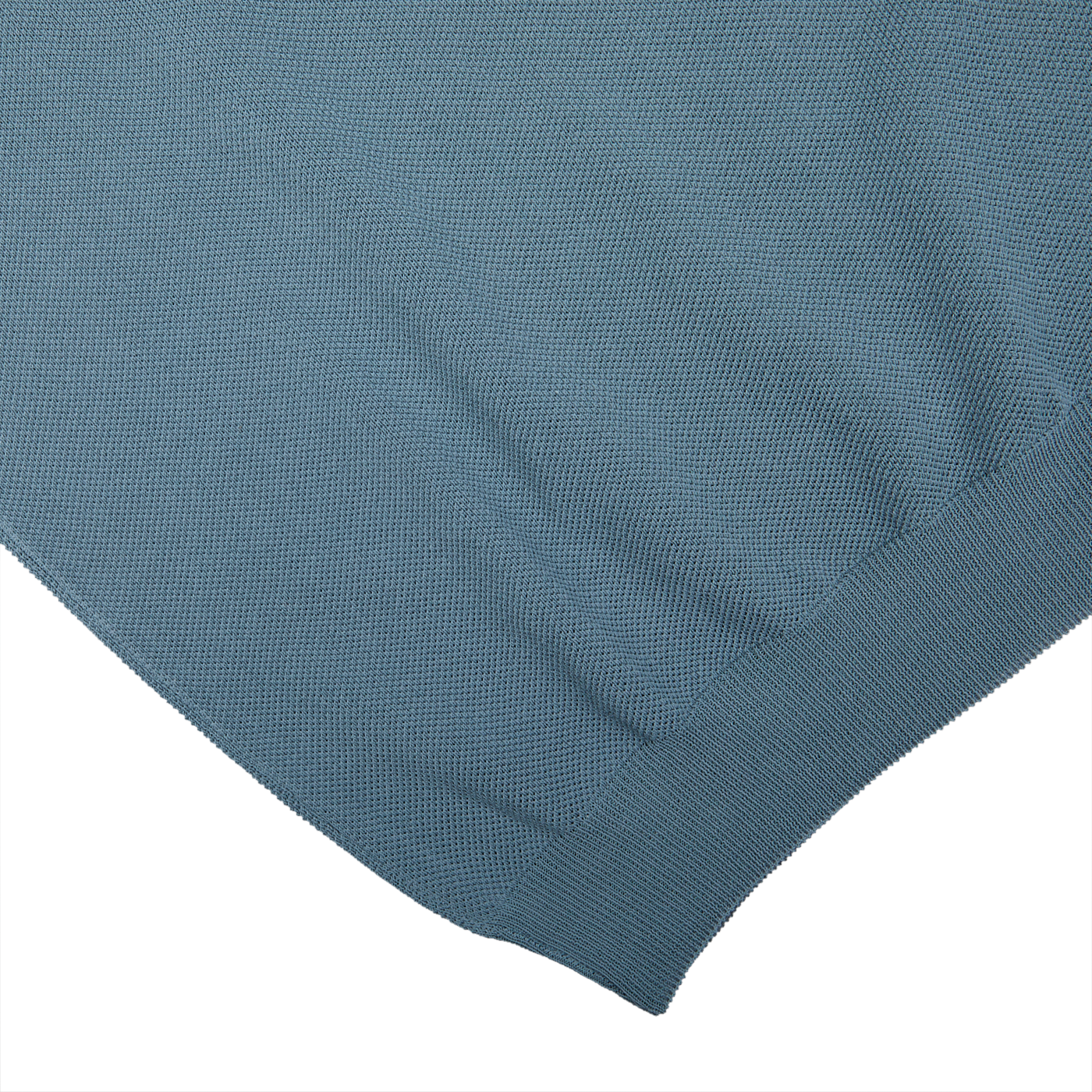 Close-up view of a Turquoise Fresh Cotton Mesh Polo Shirt by Gran Sasso against a white background.