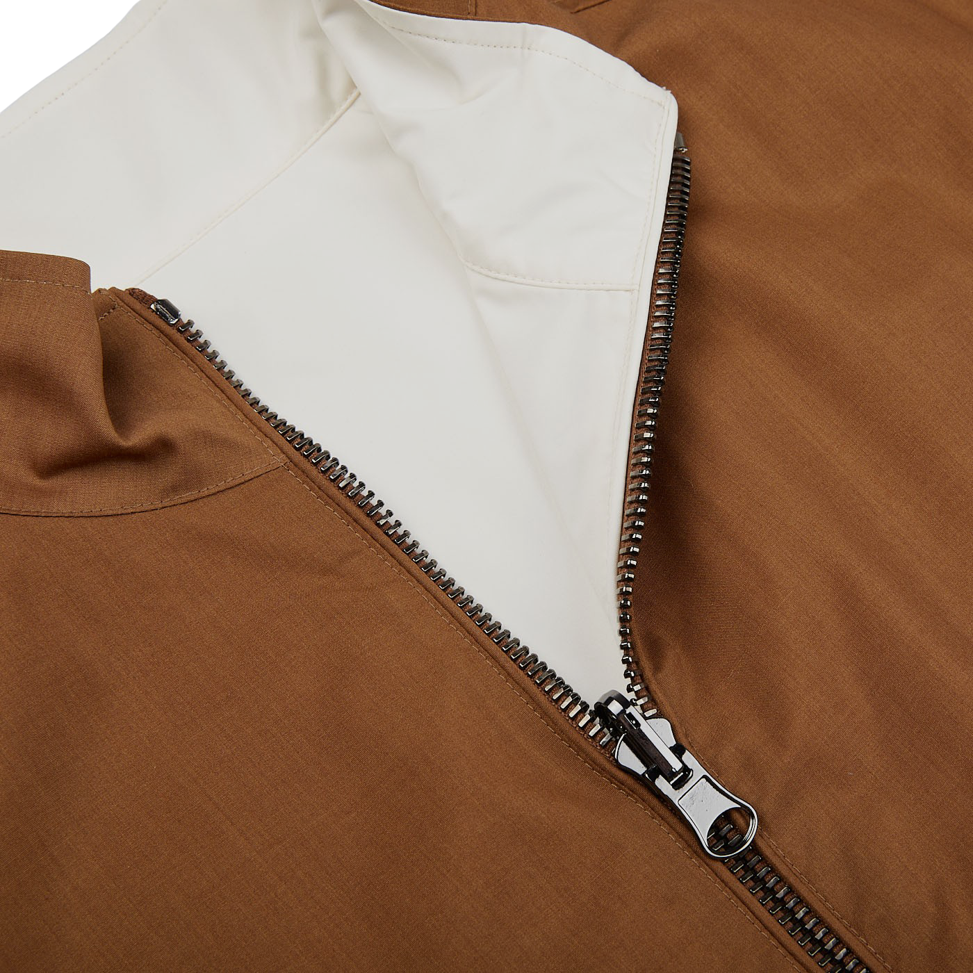 A Tobacco Reversible Loro Piana Wool Silk Blouson jacket by Manto.