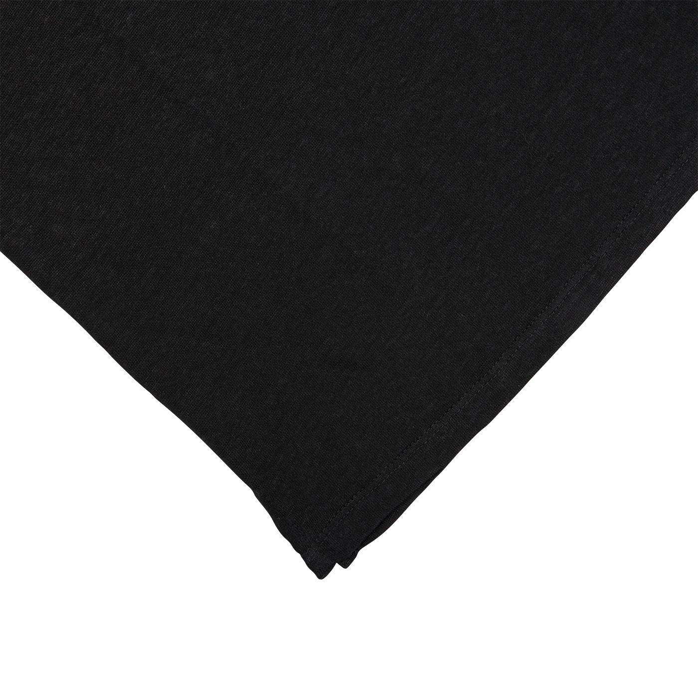 A black Black Linen Capri Collar Polo Shirt on a white linen background by Paige.