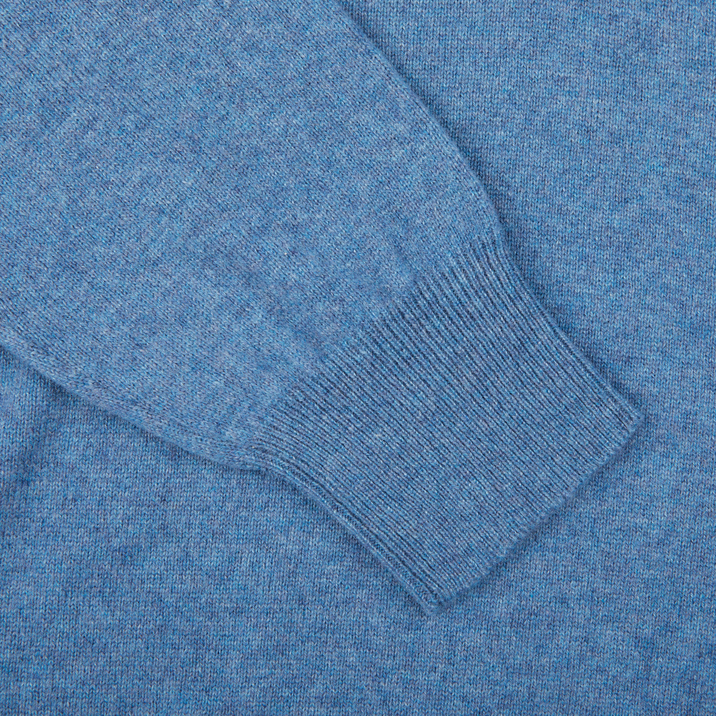 Piacenza Blue Melange Cashmere 1:4 Zip Sweater Cuff
