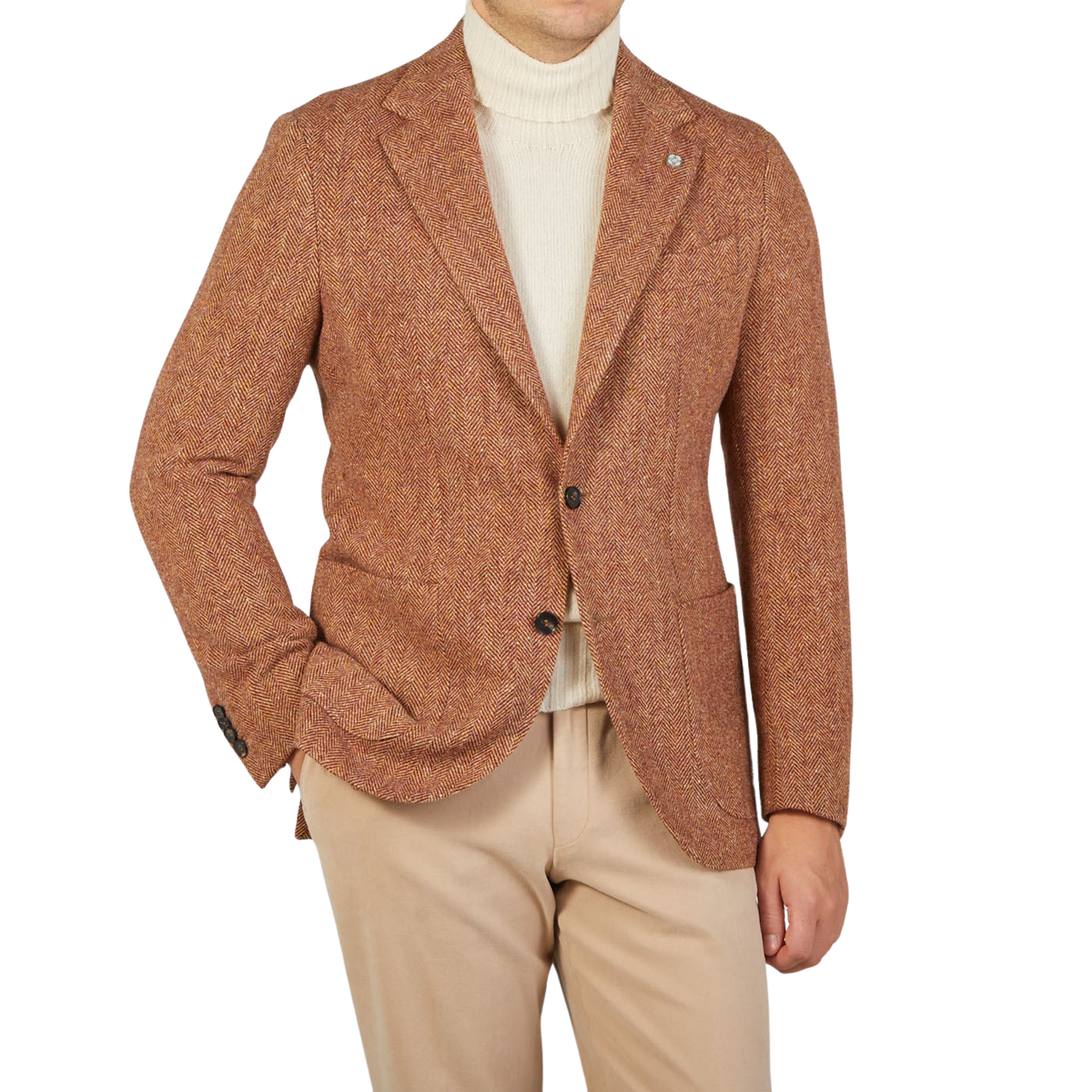 Studio 73  Brown Rustic Checked Wool Tweed Pleated Trousers – Baltzar