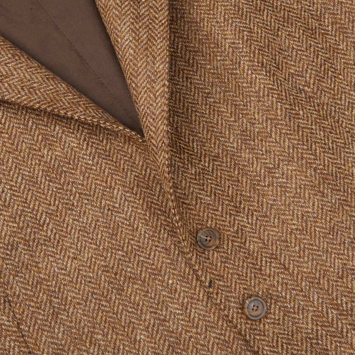 Tagliatore | Brown Herringbone Wool Tweed Waistcoat