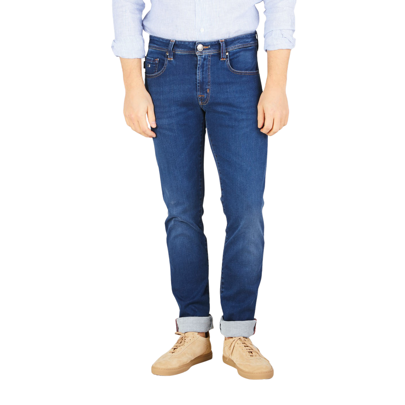 Tramarossa Blue Cotton Super Stretch Michelangelo Jeans Front