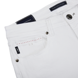 A pair of Tramarossa White Super Stretch Michelangelo jeans with a pocket on the side.