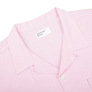 The Pink Cotton Oxford Camp Collar Road Shirt by Universal Works.