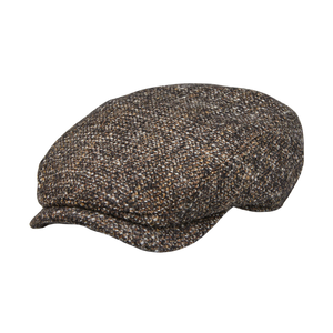 A Wigéns Brown Melange Wool Ivy Contemporary Cap on a white background.