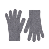 A pair of Smog Grey Pure Cashmere Gloves by William Lockie on a white surface.