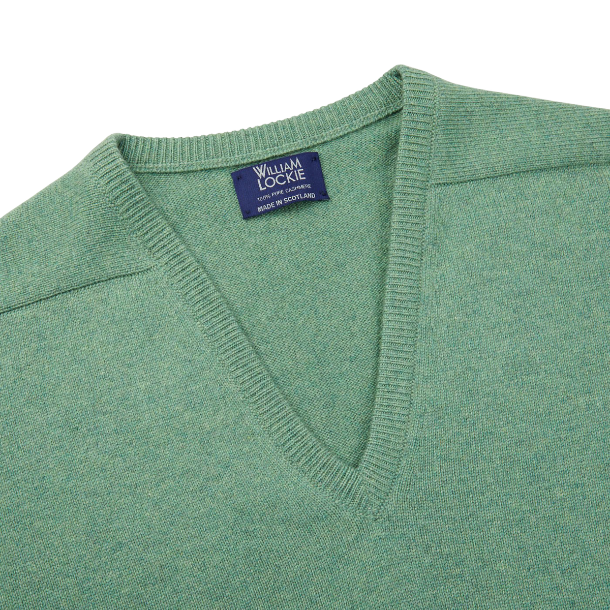 William Lockie | Green Mix V-Neck Cashmere Sweater – Baltzar