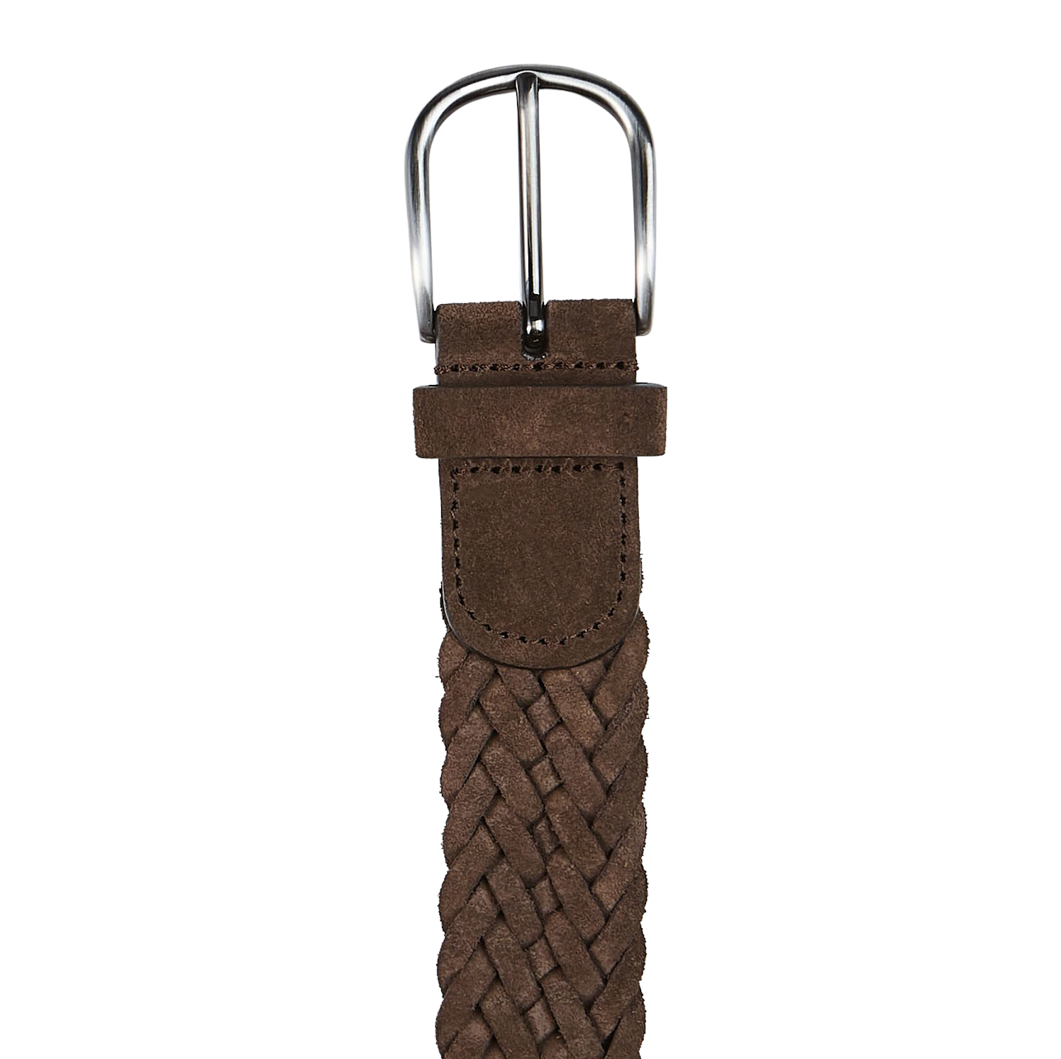 Anderson's Brown Braided Suede Leather 40mm Belt Buckle