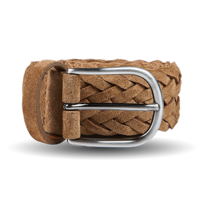 Anderson's Light Brown Braided Suede Leather 40mm Belt Feature