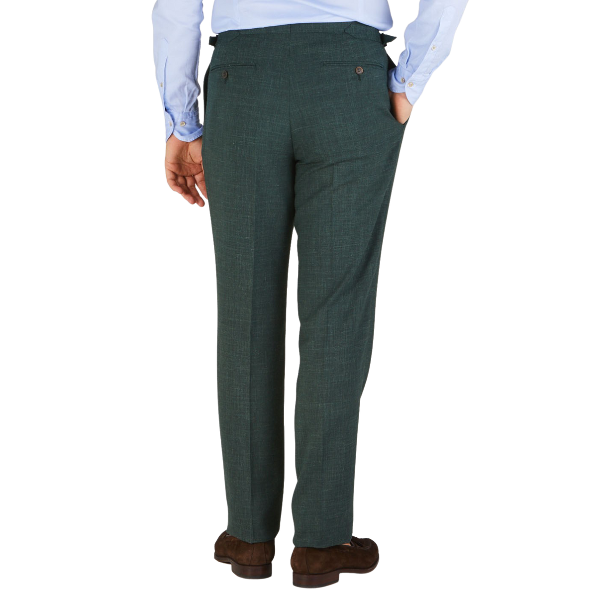 Berwich  Brown Herringbone Wool Tweed Trousers – Baltzar