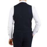Baltzar Sartorial Navy Super 100s Wool DB Waistcoat Back