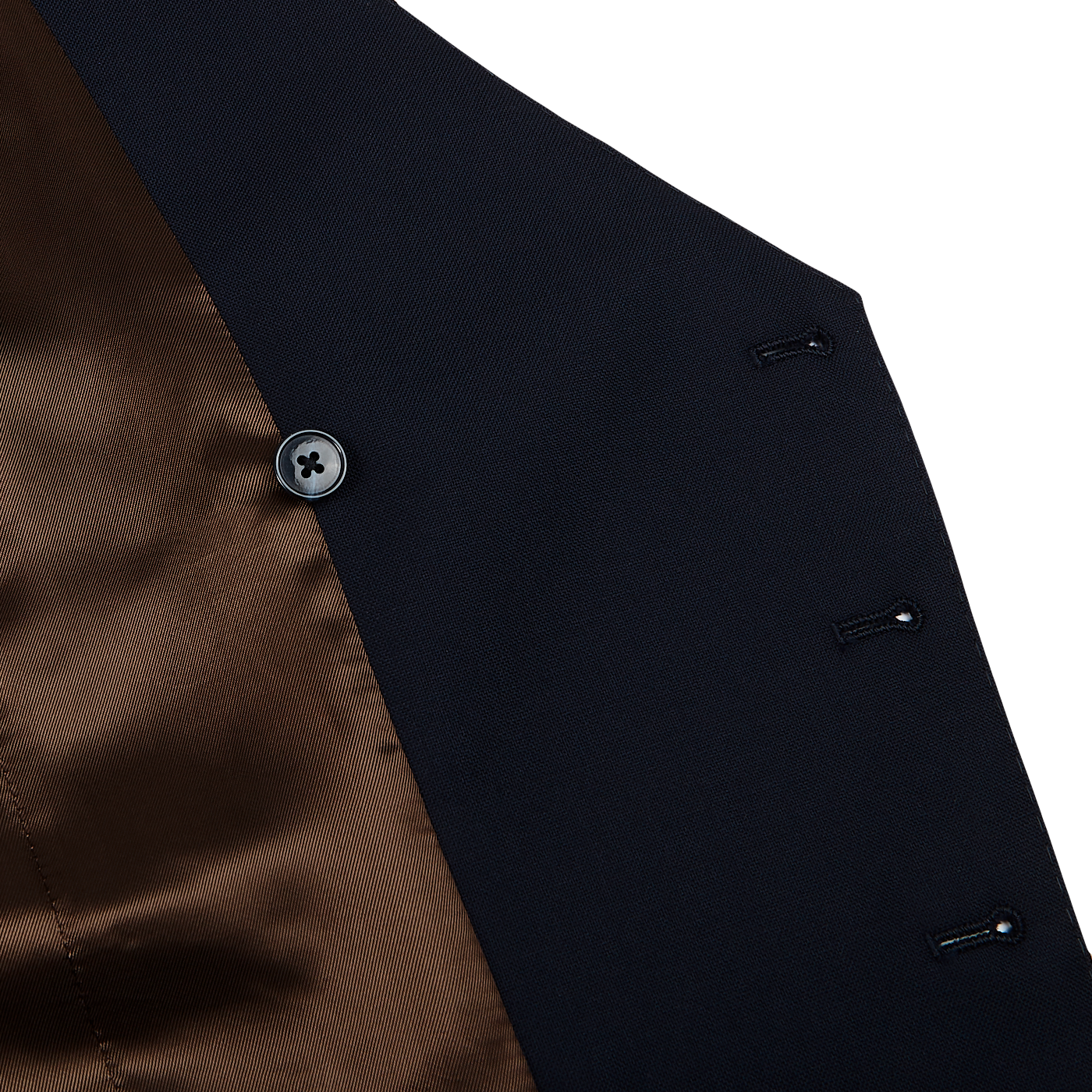 Baltzar Sartorial Navy Super 100s Wool DB Waistcoat Inside