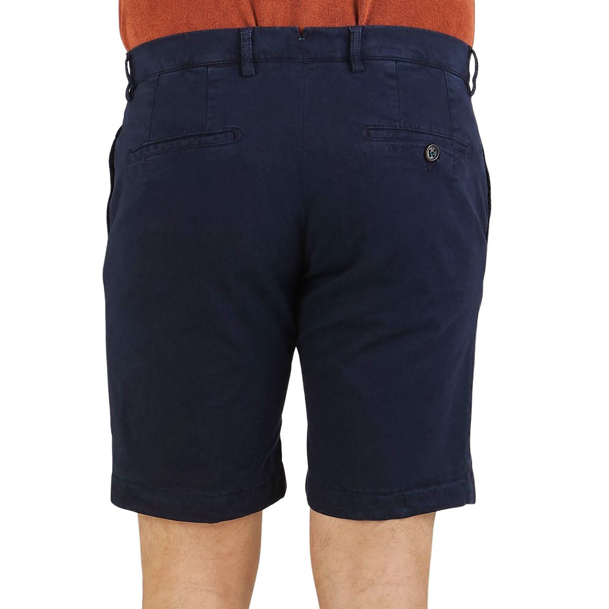 Berwich | Navy Blue Stretch Baltzar – Cotton Shorts Bermuda
