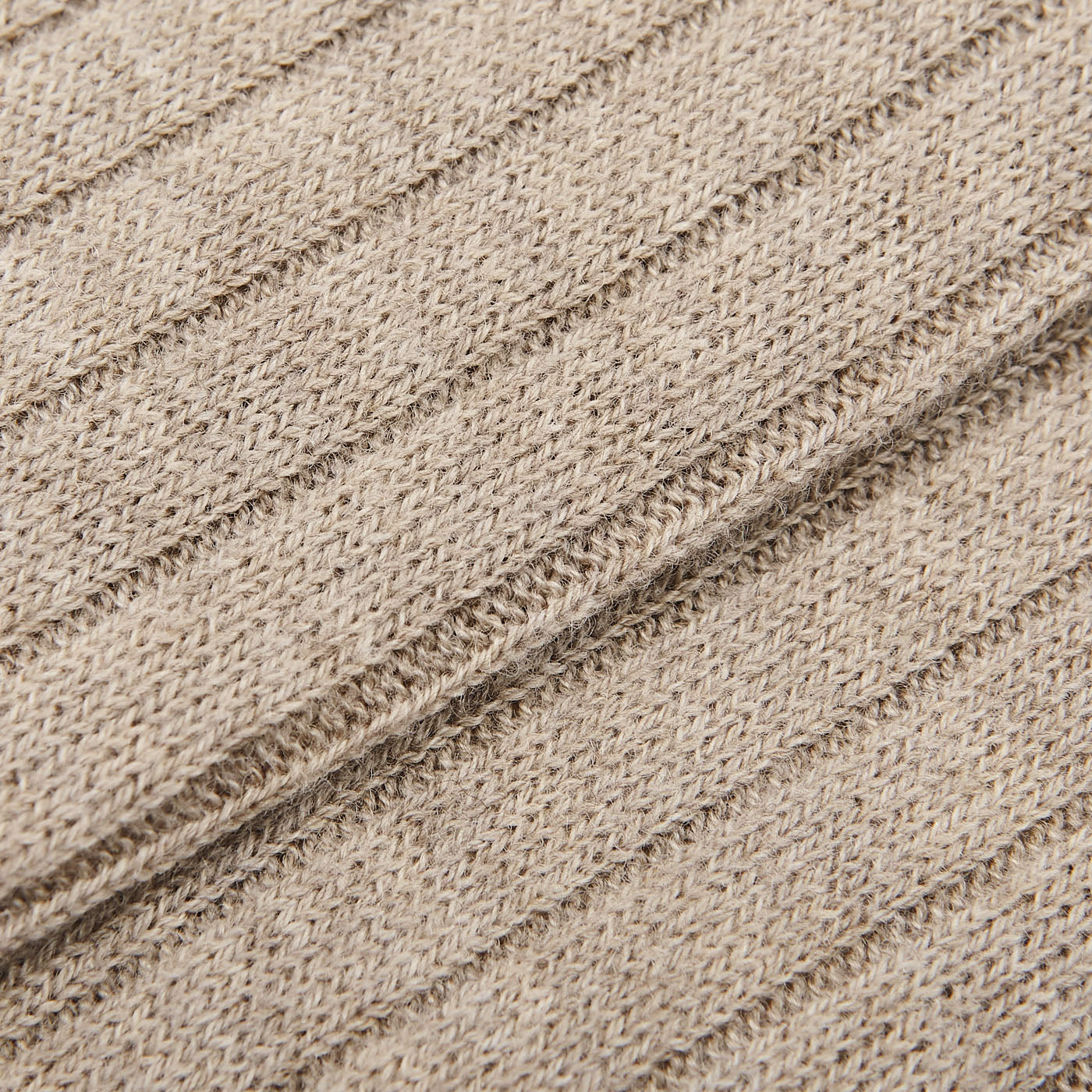 Bresciani Beige Ribbed Wool Cashmere Socks Fabric