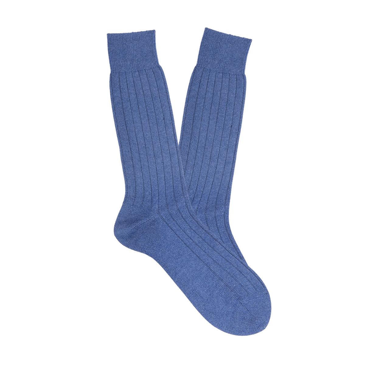 Bresciani Light Blue Ribbed Wool Cashmere Socks Feature