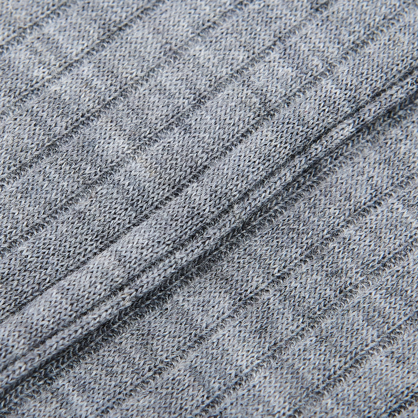 Bresciani Light Grey Ribbed Wool Nylon Socks Fabric
