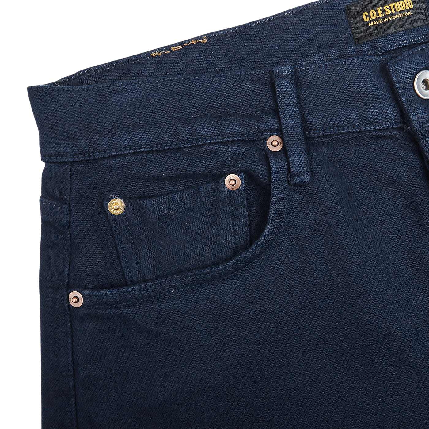 C.O.F Studio Navy Blue Candiani Cotton M7 Jeans Edge