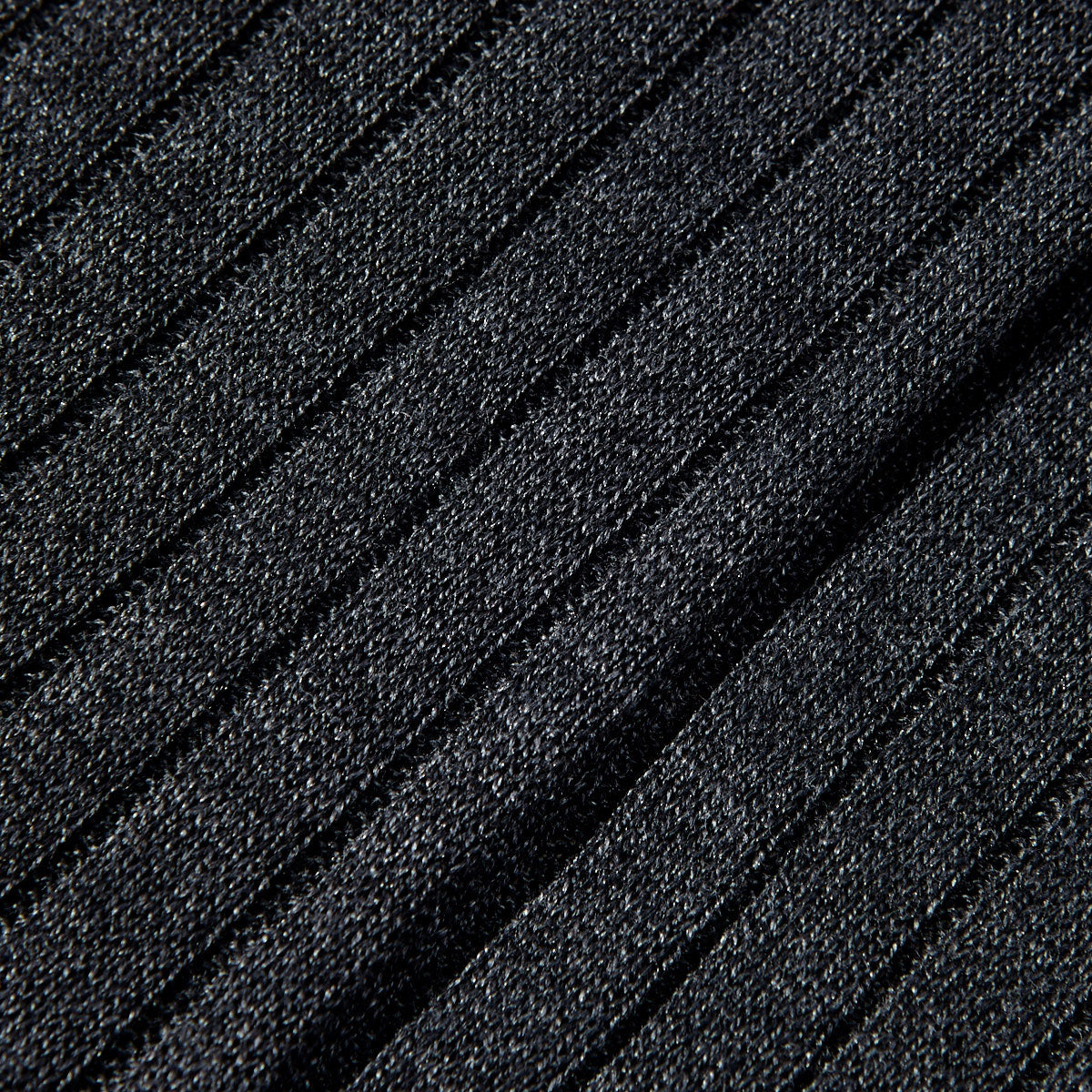 A close up image of a grey ribbed cotton socks made with quality Egyptian cotton by Canali.